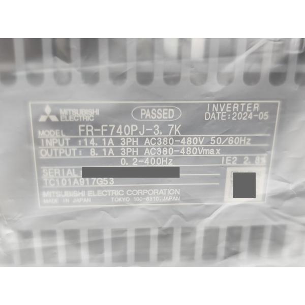 FR-F740PJ-3.7K 三菱電機 2024年製 新品 FRシリーズ インバ