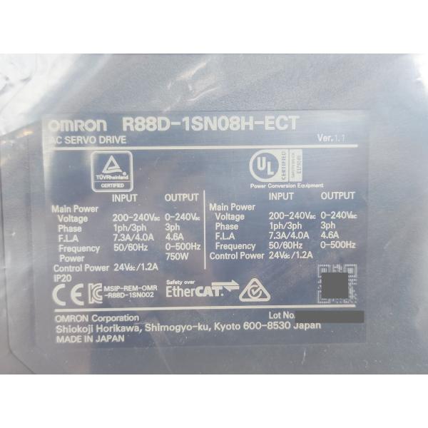 R88D-1SN08H-ECT オムロン 中古か未使用か不明 Ver.1.