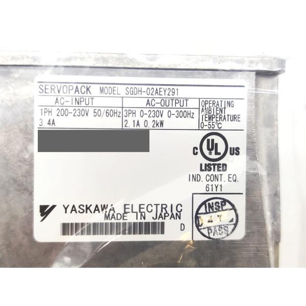SGDH-02AEY291 安川電機 箱汚れあり 未使用 電機 SGDH-02