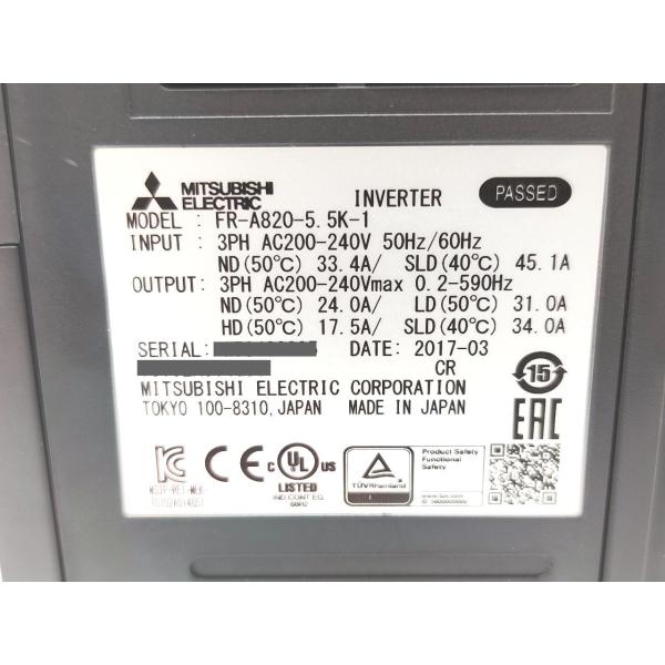 FR-A820-5.5K-1 三菱電機 中古 FR-A820-5.5K- MEL