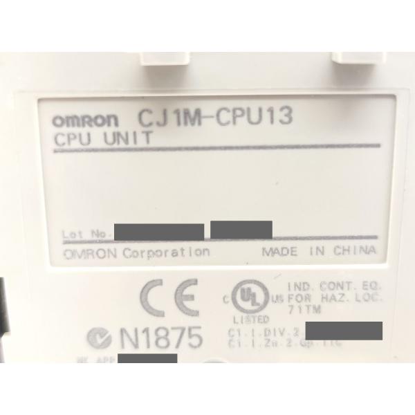 CJ1M-CPU13 オムロン 本体テープ跡有 中古 Ver.4. CJ