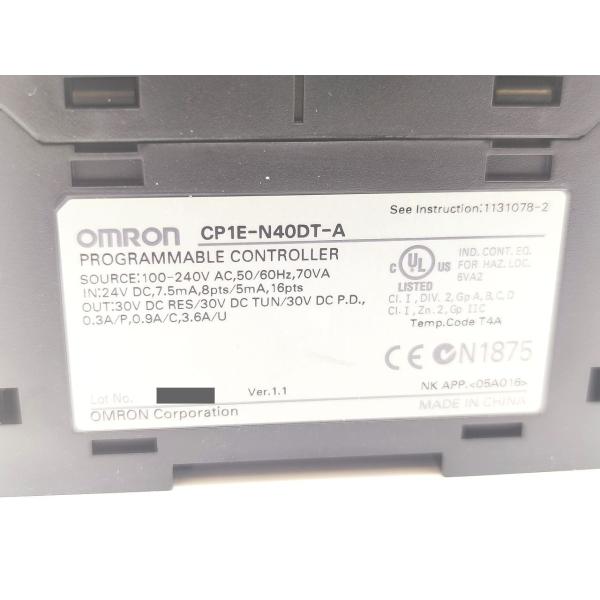CP1E-N40DT-A オムロン 中古 Ver.1. CP1シリーズ