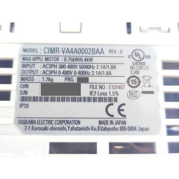 CIMR-VA4A0002BAA 安川電機 新品 電機 YASUKAWA