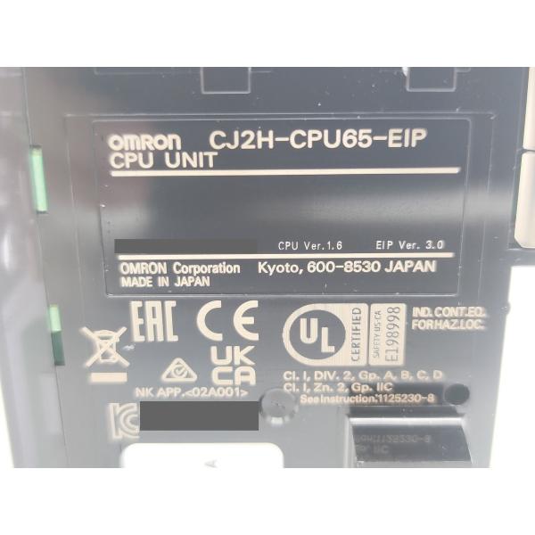 CJ2H-CPU65-EIP オムロン 開封済み 未使用 CPU.Ver.1.6