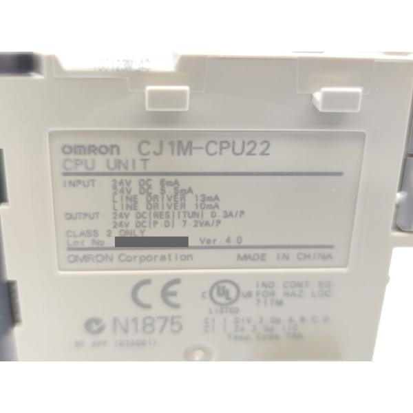 CJ1M-CPU22 オムロン 汚れあり 中古 Ver.4. CJ1シリ